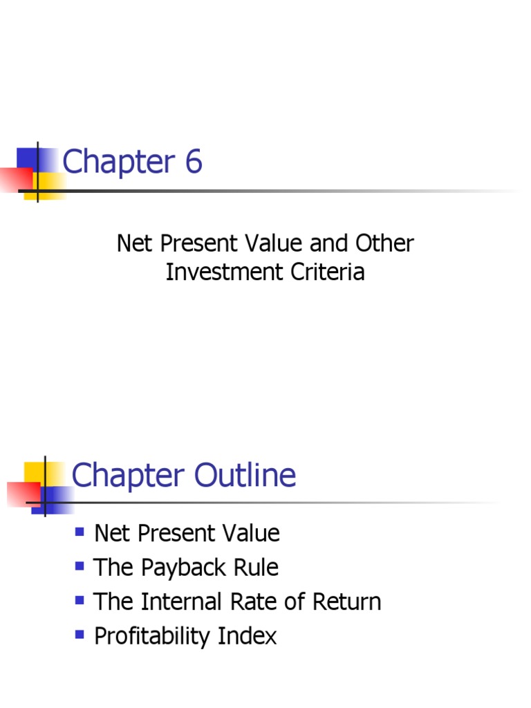 Chapter 6 Net Present Value | PDF | Net Present Value | Internal Rate ...