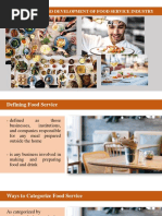 Introduction and Development of Food Service Industry