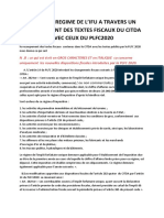 Revue Du Regime de l’Ifu a Travers Un Recoupement Des Textes Fiscaux Du Citda Avec Ceux Du Plfc2020(1)