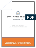 Software Testing: Assignment # 01