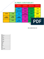 Jadwal Piket Taman Kelas V 2022