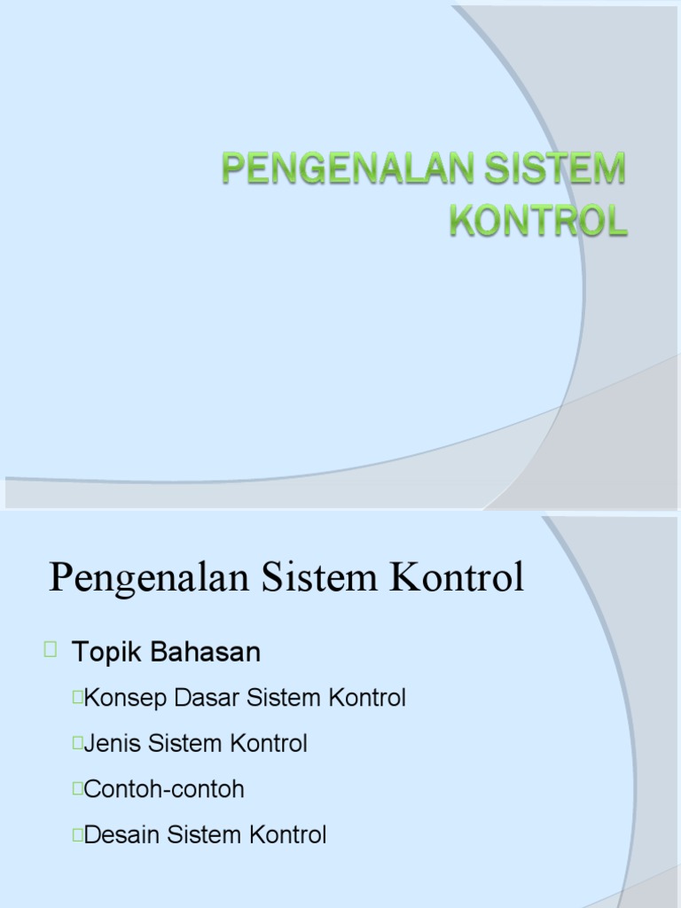Pengenalan Sistem Kontrol | PDF