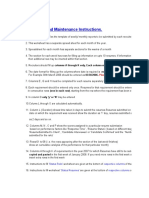 Workbook Filling and Maintenance Instructions.: Please Follow This Format Strictly