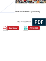Personal Statement For Masters in Cyber Security