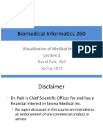 Biomedical Informatics 260: Visualization of Medical Images