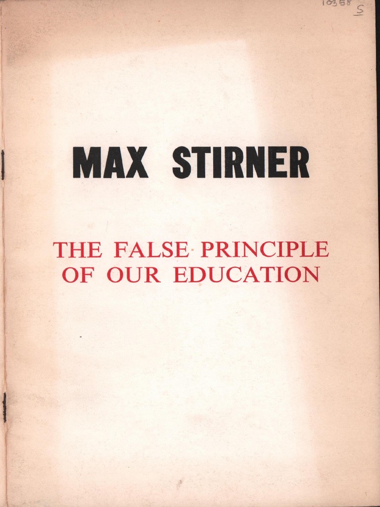 Max Stirner, «Το σφάλμα της παιδείας μας» | PDF | Psychology ...