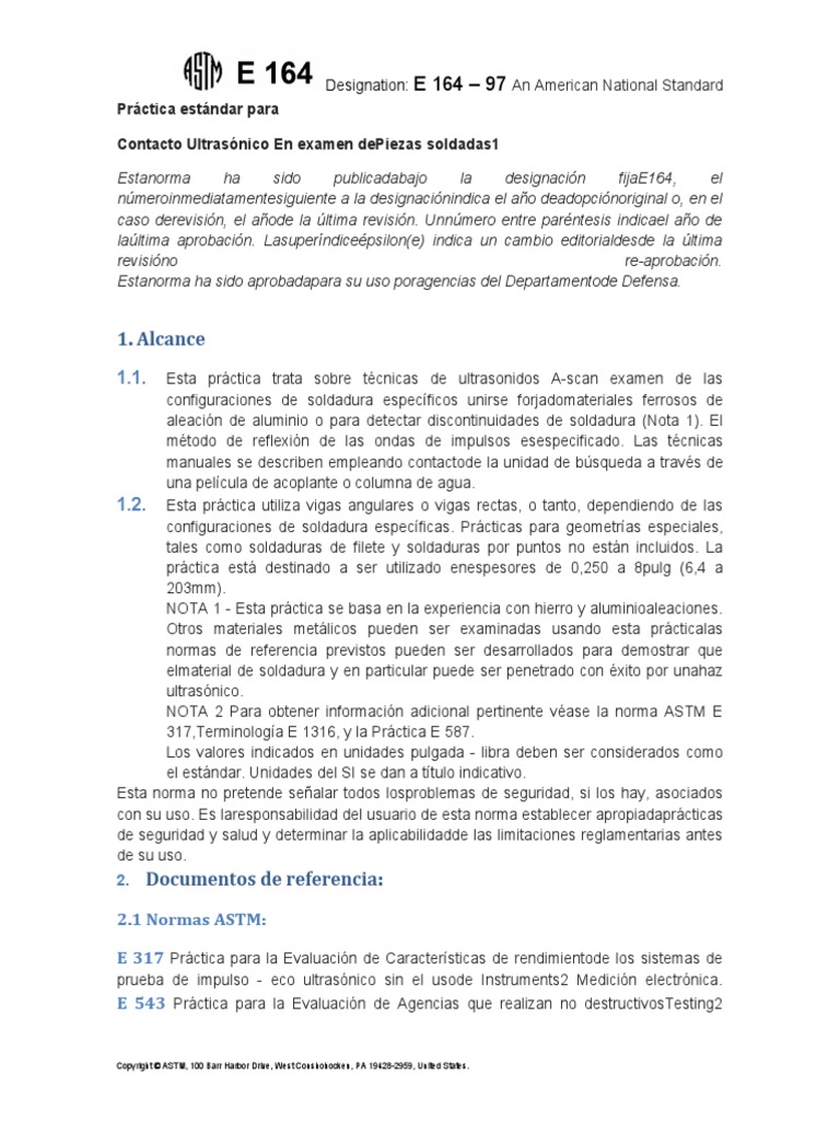 ASME E 164 (97) Esp | PDF | Calibración | Olas
