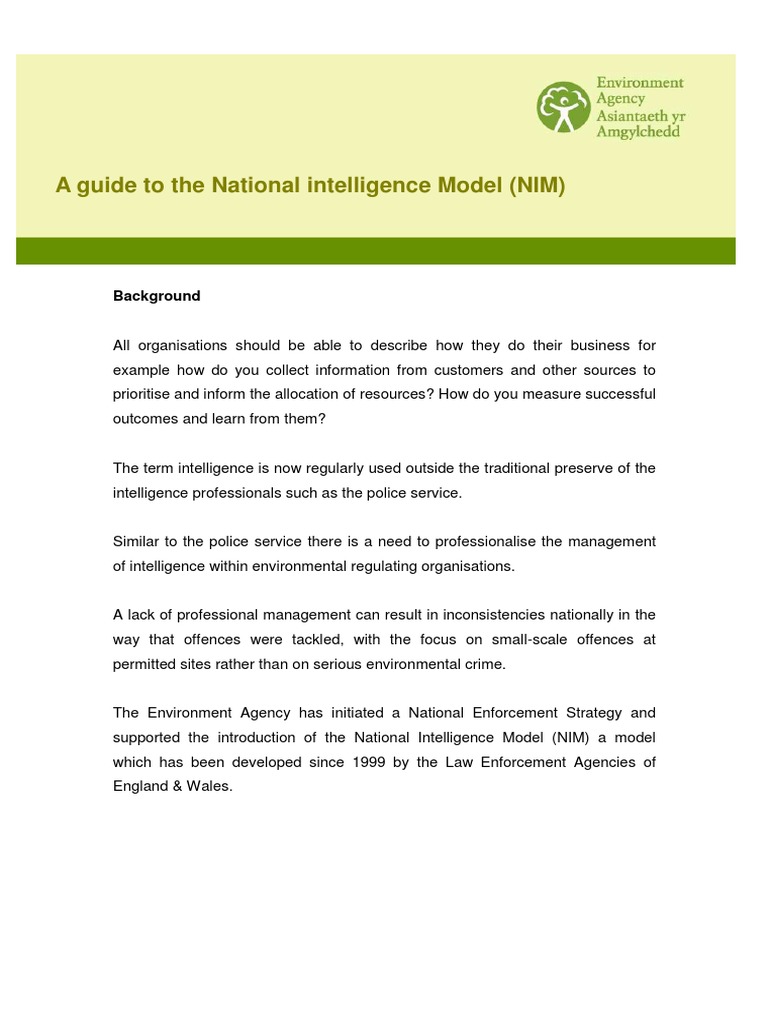 National Intelligence Model Overview | PDF | Crimes | Crime & Violence