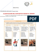 Clasificacion Del Sustantivo Según El Género