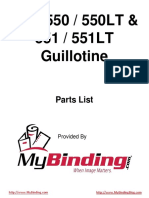EBA 550 / 550LT & 551 / 551LT Guillotine Parts List