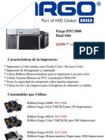 Impresora Fargo DTC1000 Dual y Consumibles que Utiliza