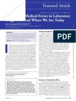 A Review of Medical Errors in Laboratory Diagnostics and Where We Are Today
