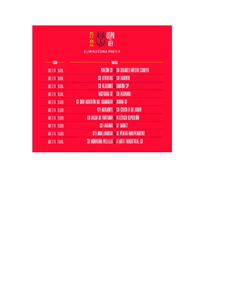 Calendario Copa Del Rey Fase Previa PDF