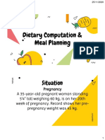 Dietary Computation For Pregnant Client