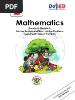 Mathematics: Quarter 3-Module 5: Solving Routine and Non - Routine Problems Involving Division of Numbers