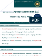Second Language Acquisition (L2) : National Institute of Technology