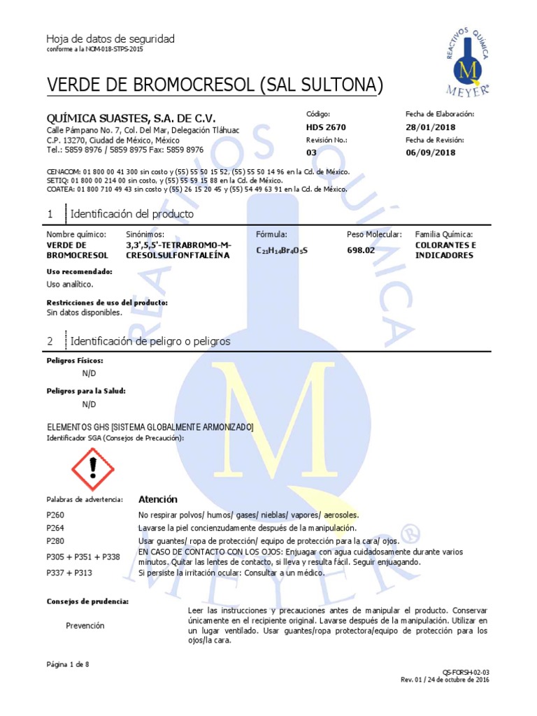 Bromocresolo Verde – 5g – Reagente Chimico Per Laboratorio