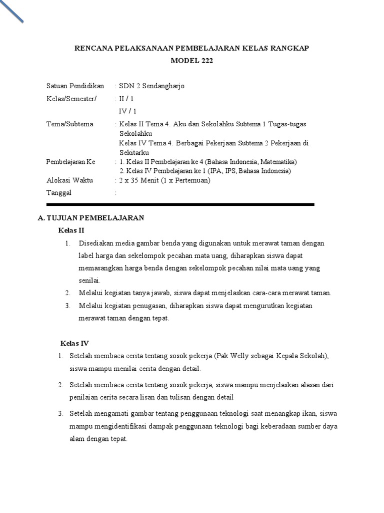 RPP PKR Model 222 | PDF | Karier & Perkembangan