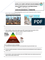 Avaliação de Geografia Desigualdades Sociais