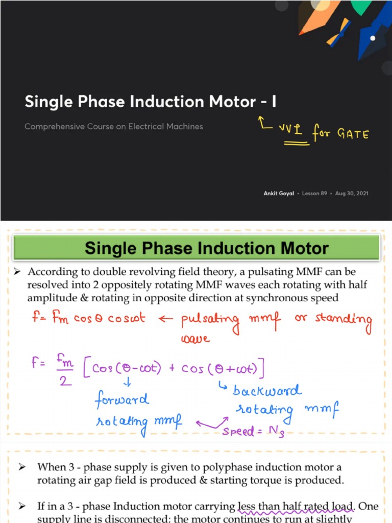Single Phase Induction Motor I With Anno | PDF