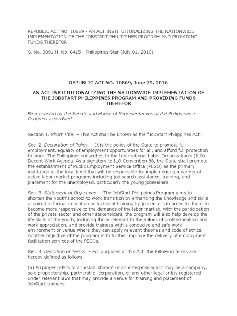 JobStart Philippines Program Overview | PDF | Internship | Job Hunting