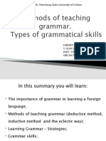 Methods of Teaching Grammar. Types of Grammatical Skills: St. Petersburg State University of Culture