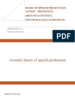 Acoustic Speech Production Basics