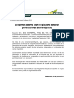 Ecopetrol Patenta Tecnología para Detectar Perforaciones en Oleoductos