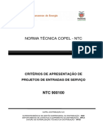 NTC 900100 Critérios de Apresentação de Projetos de Entradas de Serviço