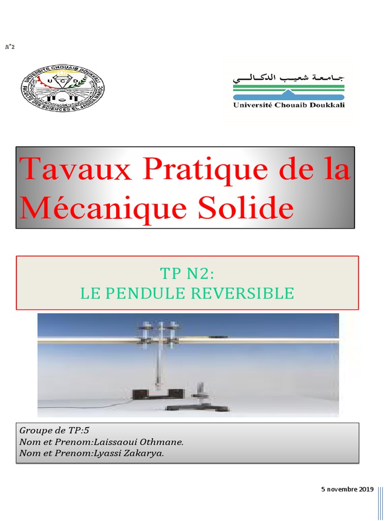 Mesure de g avec un pendule réversible | PDF | Pendule (physique ...