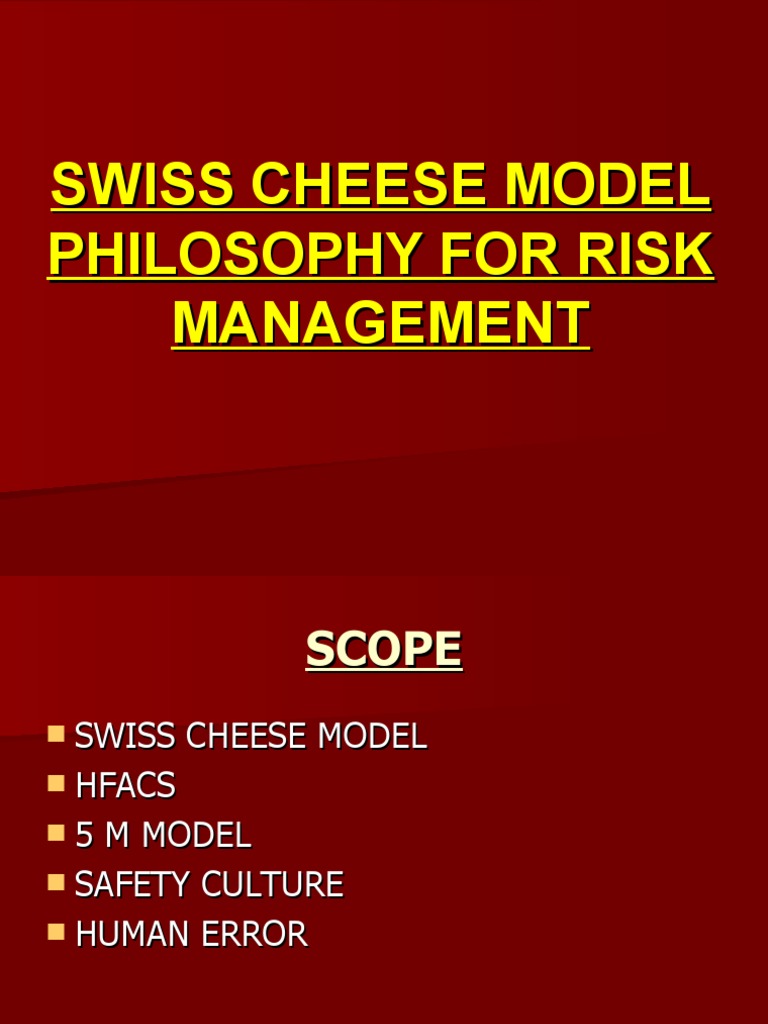 Swiss Cheese Model Philosophy For Risk Management PDF Safety Business