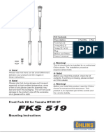 Front Fork Kit For Yamaha MT-09 SP: Warning!