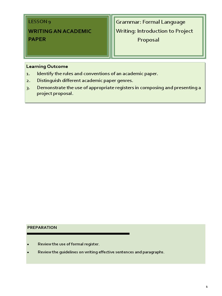 Writing An Academic Paper: Learning Outcome | PDF | Essays | Science