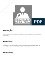 Análise da política moderna, democracia e novas mídias