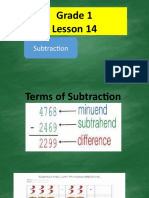 Grade 1 - Lesson 15 Subtraction