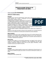 ESPECIFICACIONES TÉCNICAS DE PRESUPUESTO