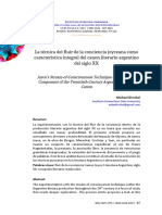 La Tcnica Del Fluir de La Conciencia Joyceana Como Caracterstica Integral Del Canon Literario Argentino Del Siglo XX