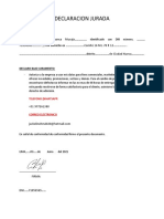 DECLARACION JURADA Formato CORREO