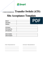 Automatic Transfer Switch (ATS) Site Acceptance Template