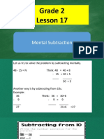 Grade 2 - Lesson 17 Mental Subtraction