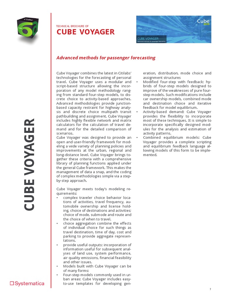 CubeVoyager Technical Brochure PDF Transport