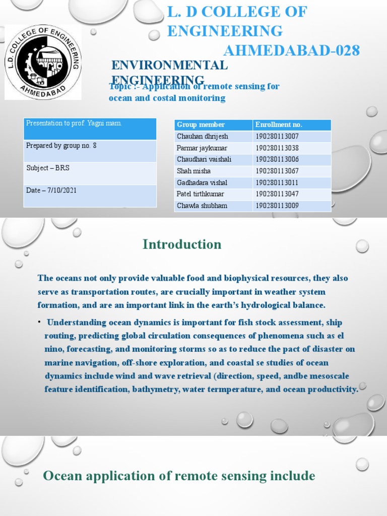 Remote Sensing in Ocean Monitoring | PDF | Water | Radar