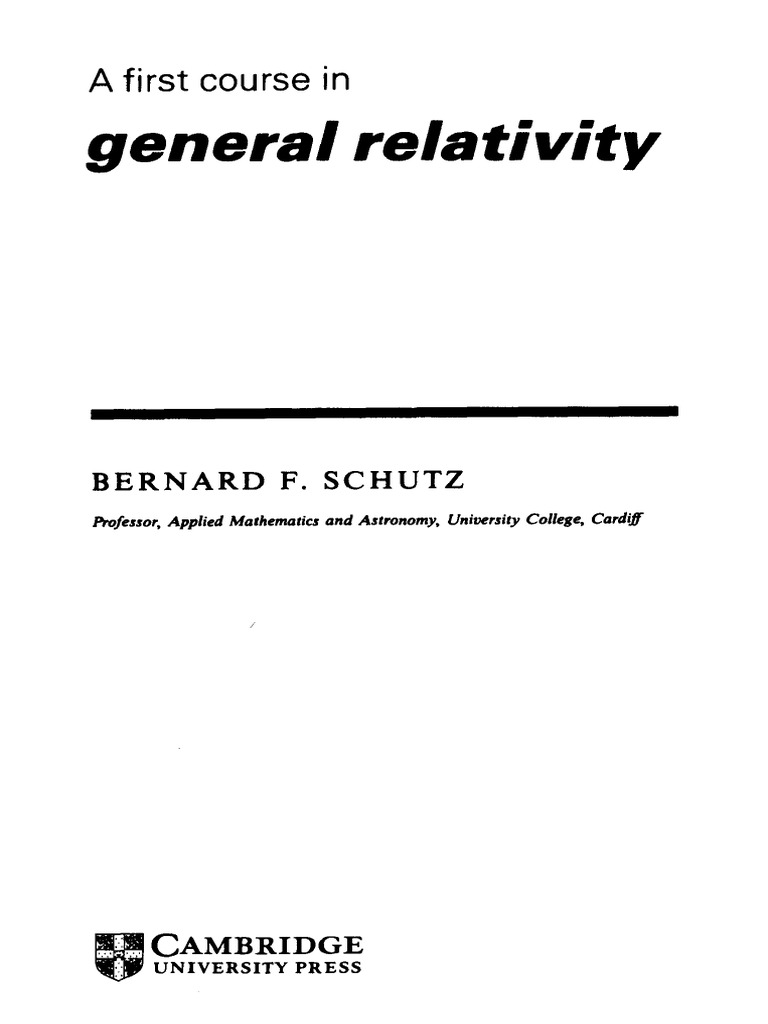 A First Course in General Relativity Bernard F schutz PDF