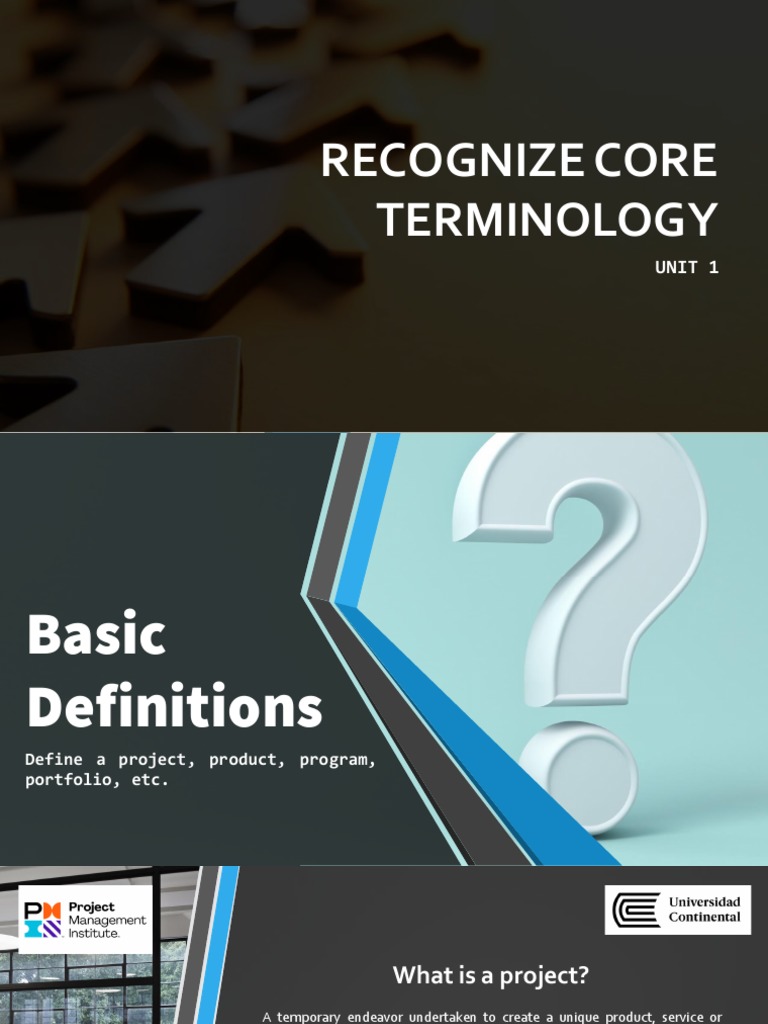 1.1. - Recognize Core Terminology | PDF | Project Management | Business