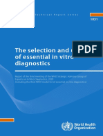 The Selection and Use of Essential in Vitro Diagnostics: WHO Technical Report Series