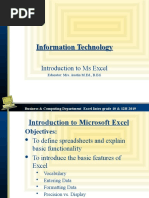 Intro To Excel 2019