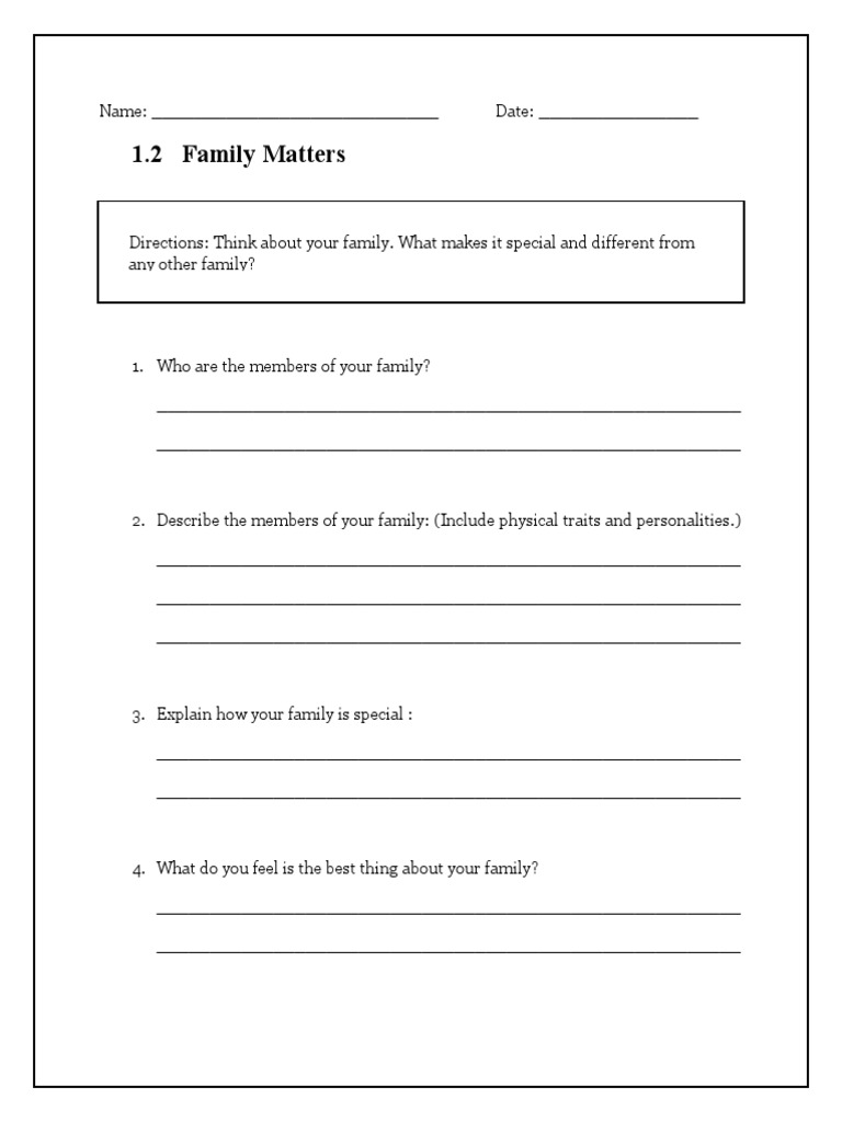 1.2 Family Matters | PDF