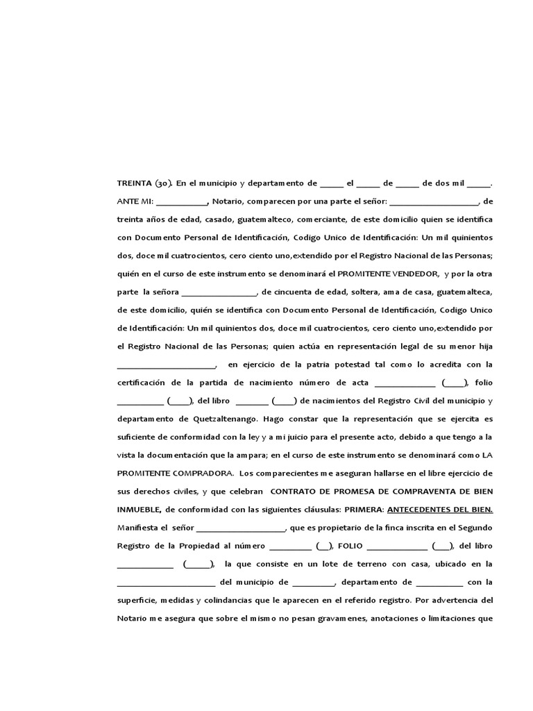Contrato de Promesa de Compraventa Inmueble | PDF | Ley común | Justicia