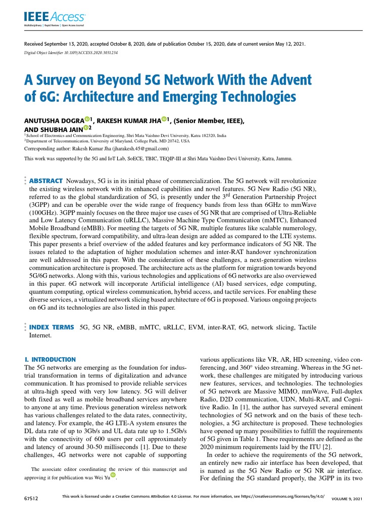 A Survey On Beyond 5G Network With The Advent of 6G Architecture and ...