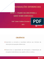 A01-Qua-11-08-2021 - Plano Da Disciplina e Quizz Sobre Derivadas